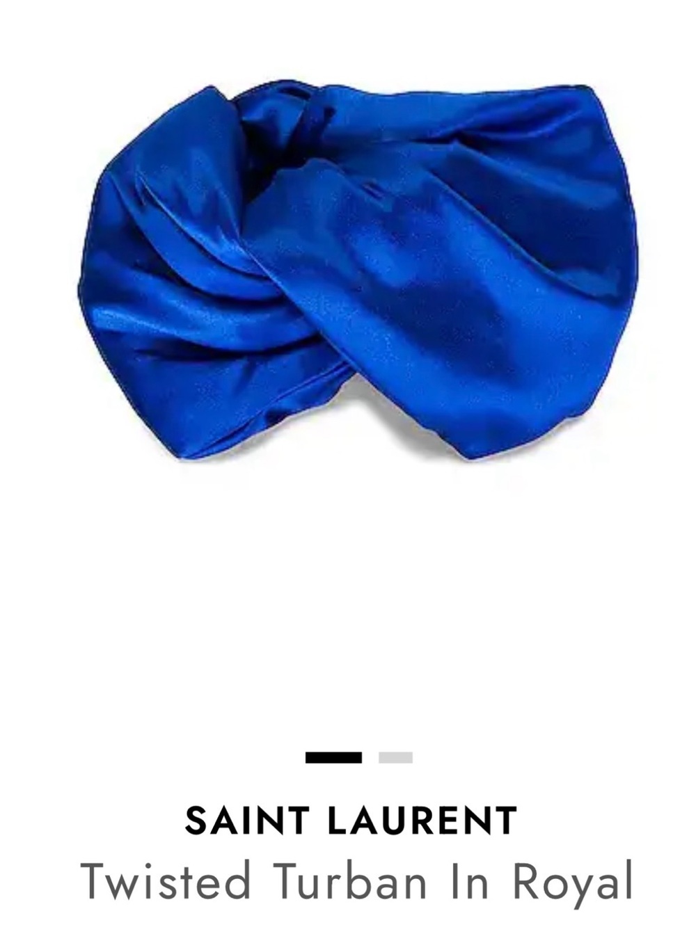 Saint Laurent Twisted Satin Turban Headband in Royal Blue